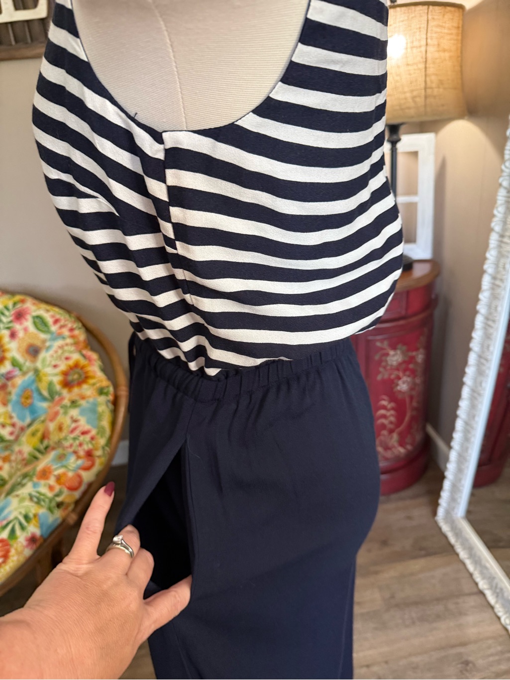 Talbots Striped Sleeveless Jumpsuit — image 2 of 8